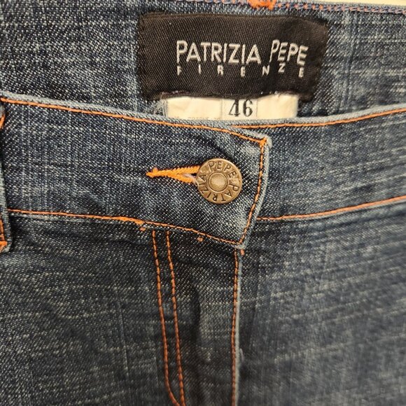 Patrizia Pepe Firenze Skinny Jeans Size 46 (33x34.5) Boot Cut Blue Denim‎ EUC - Picture 15 of 16